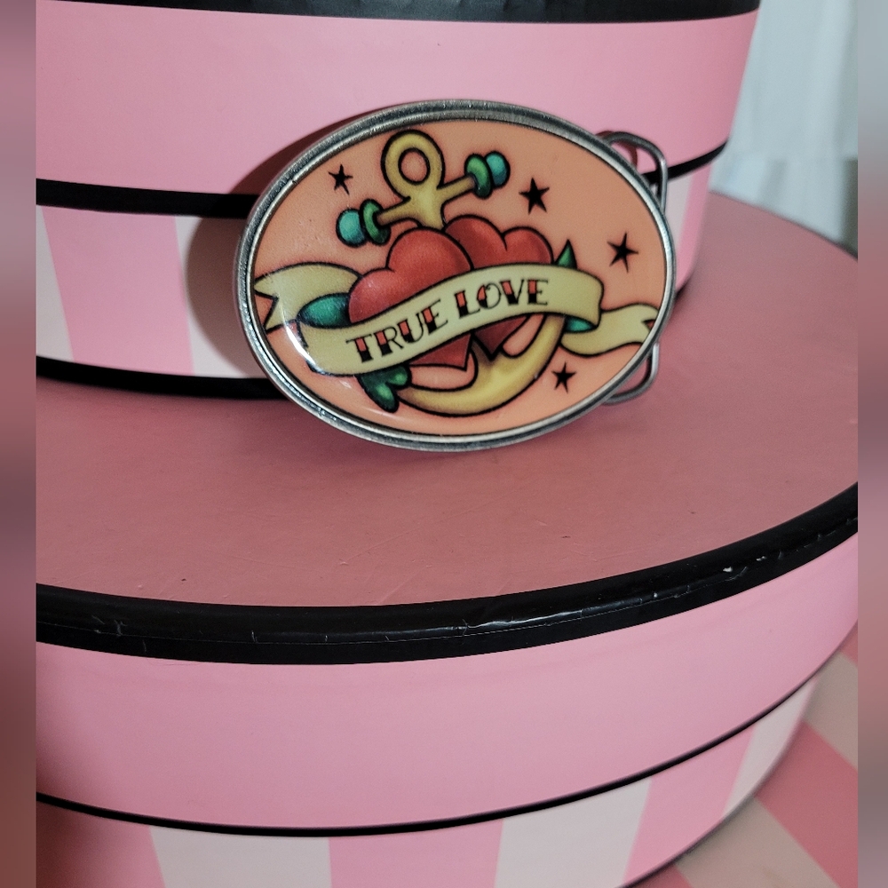 SOLD Vintage True Love Anchor Belt Buckle